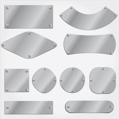vector metal plates set,  fully editable - obrazy, fototapety, plakaty