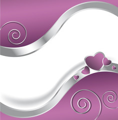 Lila Herz mit Spiralen für Grusskarte