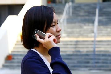 Chinese girl talking phone