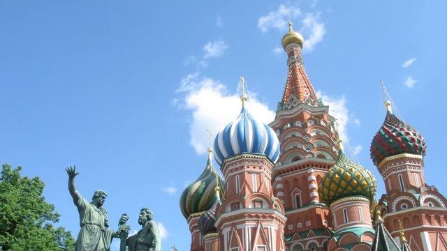 St. Basil's Cathedral and monument to Minin and Pozharsky