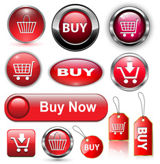 Buy buttons, icons set.