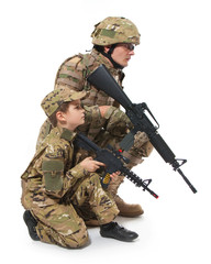Fototapeta premium Military Father and Son