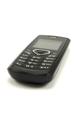 black modern mobile phone on white background