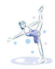 Ladies figure skating.  Ice show. © sannare