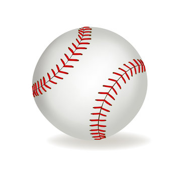 Baseball ball on a white background. Vector.