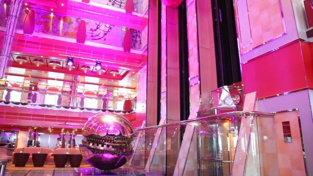 Luxury interior of hall of cruise ship