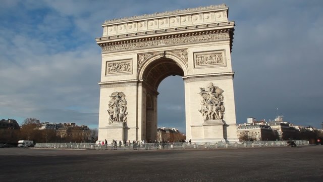 Triumphal Arch, Champs Elysee war memorial in Paris