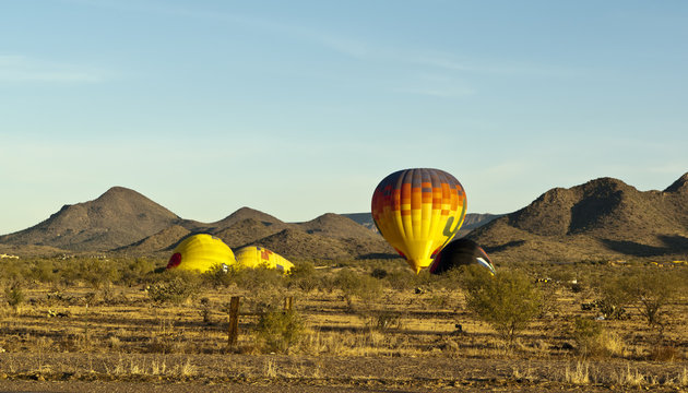 Balloons preparing to lift off in Arizona