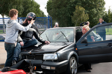 Car crash scene