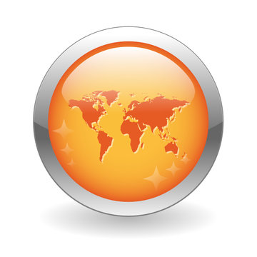 INTERNATIONAL Button (global world trade map business travel)