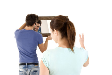 couple furnishing the new house