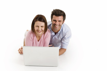 couple with laptop
