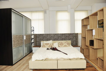 Fototapeta na wymiar modern bedroom indoor