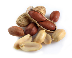 Peanut in a shell and cleared