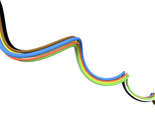 Communication computer cable. 3D render.