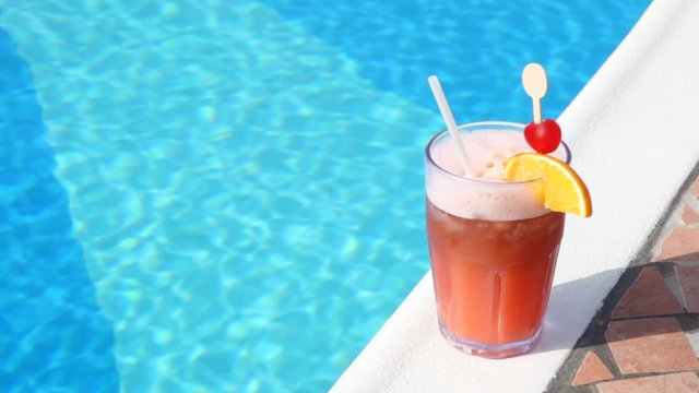 glass of cocktail on very close shot