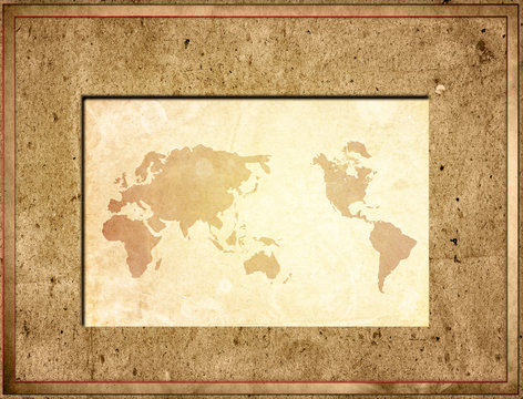 world map vintage artwork