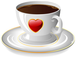 Coffee cup with red Heart