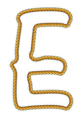 Navy Sailor-Style Isolated Rope Alphabet Letter A