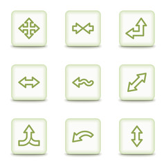 Arrows web icons set 2, white glossy buttons