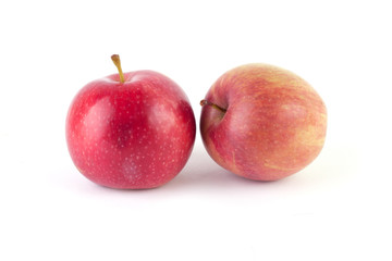 Fototapeta na wymiar Two ripe apples isolated on white background.