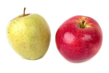 Ripe apples isolated on white background.