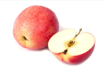 Ripe apples isolated on white background.