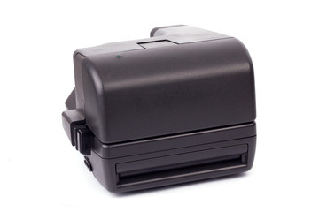 Polaroid, old camera isolated on white background.