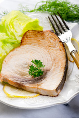roasted swordifish and salad-pesce spada e insalata