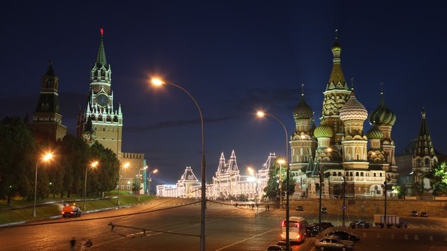 The Blessed Vasily church and Kremlin