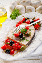 swordfish with tomatoes capers and olive