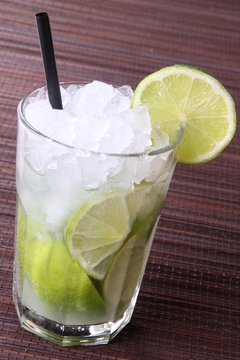 Caipirinha Cocktail On Bamboo