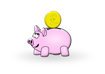 Sparschwein mit Pfund