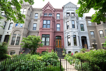 Italianate Style Row Homes Houses Washington DC USA - 28723804