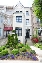 Brick Victorian Row Homes Houses Washington DC USA