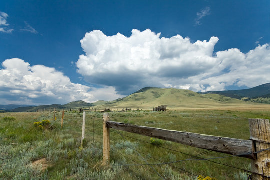 Alpine Meadow Enchanted Circle New Mexico Cloud Hill Cattle Fenc