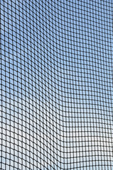 A net, blue sky in the background