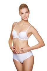 Fototapeta premium Beautiful blond woman with perfect body