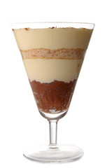 tiramisu sur fond blanc