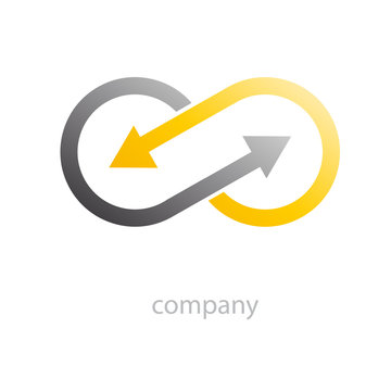 Logo infinite with arrows. Teamwork # Vector