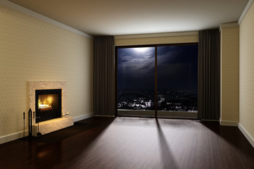 Fireplace by Moonlight