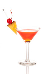 Cosmopolitan cocktail in martini glass