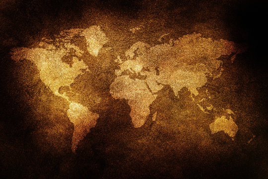 Fototapeta Grungy world map