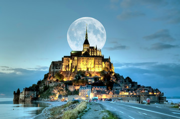 HDR Du Mont-Saint-Michel - obrazy, fototapety, plakaty