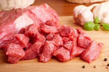 Beef on cutting board