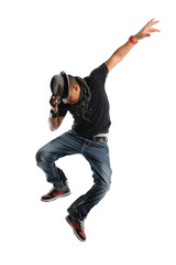 Fototapeta na wymiar Hip Hop dancer Jumping