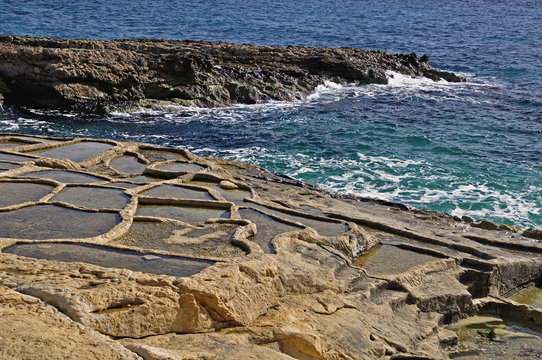 Salines romaines &agrave; Ix Xini - Gozo Malte