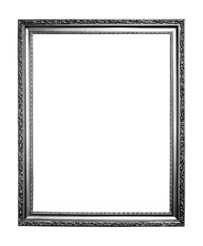 Silver art frame isolated