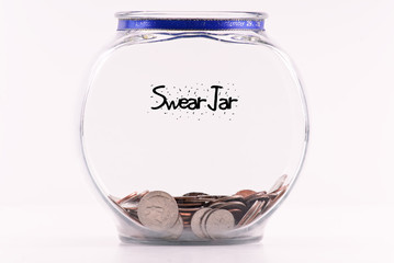 Swear Jar with Accumulated Coins