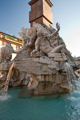 Fototapeta na wymiar Fountain of the Four Rivers, fragment